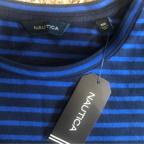 🇺🇸 Nautica Blue Stripped Long-sleeve Shirt, Size XXL - Picture 4 of 7